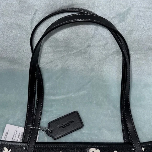 Coach Black and White Floral Tote Bag - Picture 9 of 15
